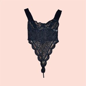 Vintage Black Lace Bodysuit